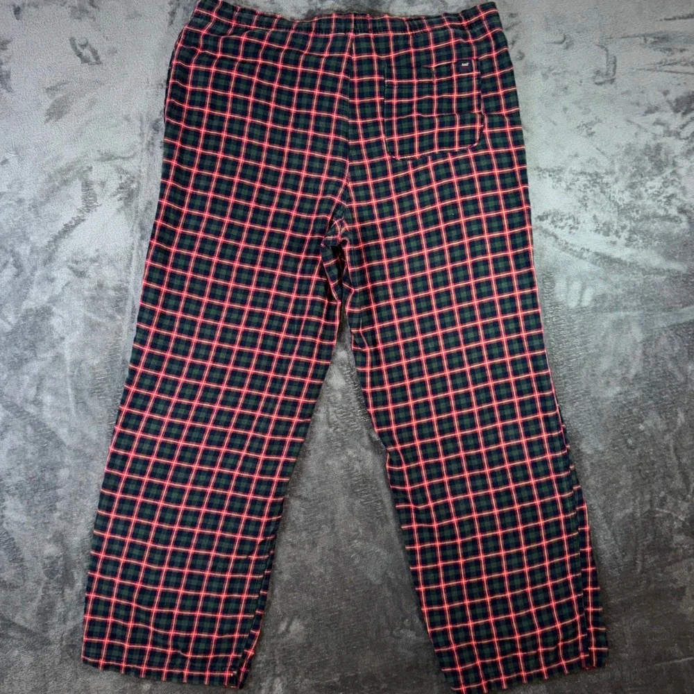Mens Medium Abercrombie & Fitch Pajama Pants Excellent Plaid Flannel Navy Red